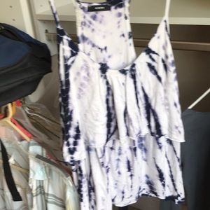Tie-dye strapless tank top